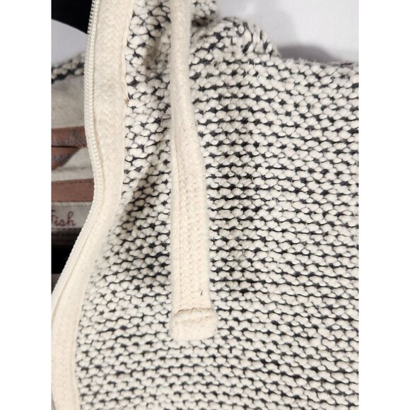 Weird Fish Womens Jacket Macaroni Knit Cream/Gray Athletic Old Money Preppy S - Picture 5 of 8